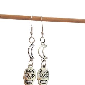 Sugar Skull & Moon Earrings/ S925⭐️2 for $6
